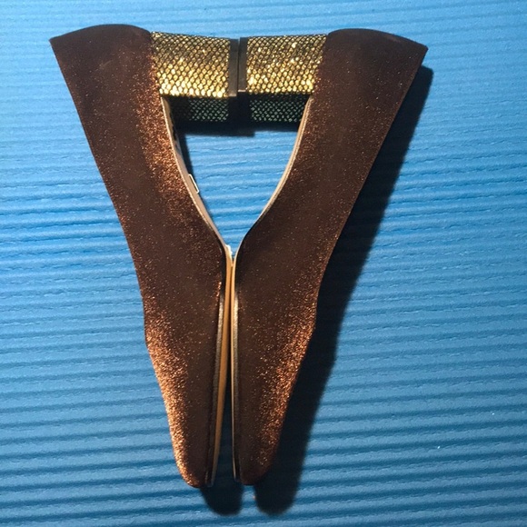 Bandolino Copper Brown Lame Festive Studded Heels8 - Picture 1 of 8